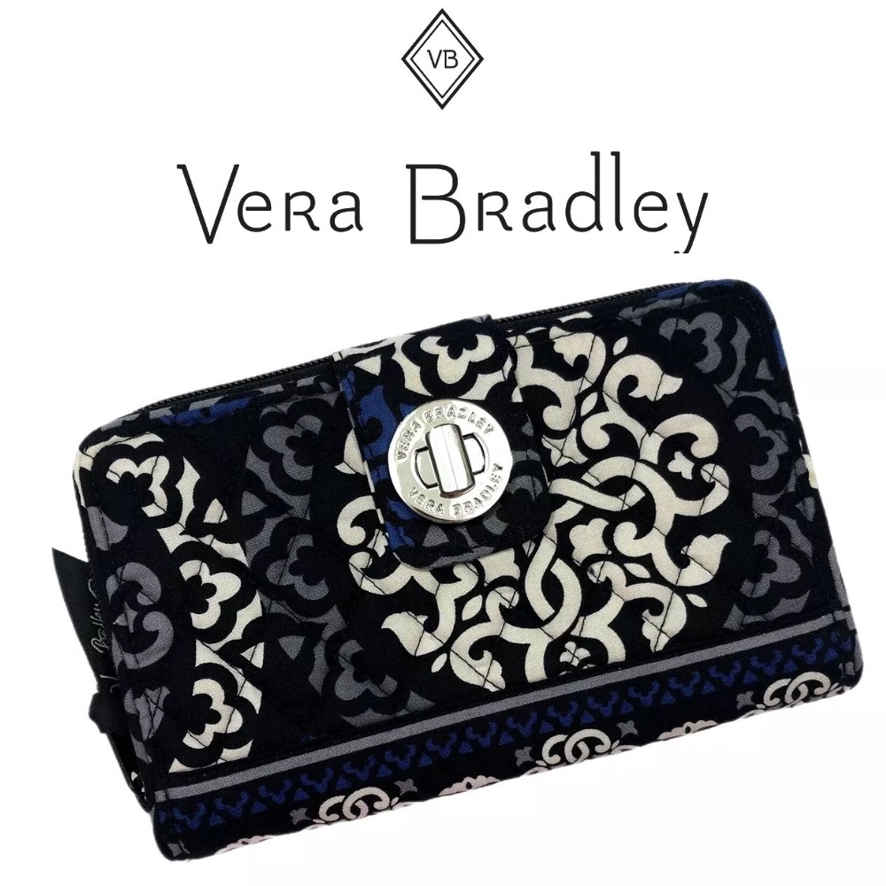 Vera Bradley Turnlock Wallet in Canterbury Cobalt
